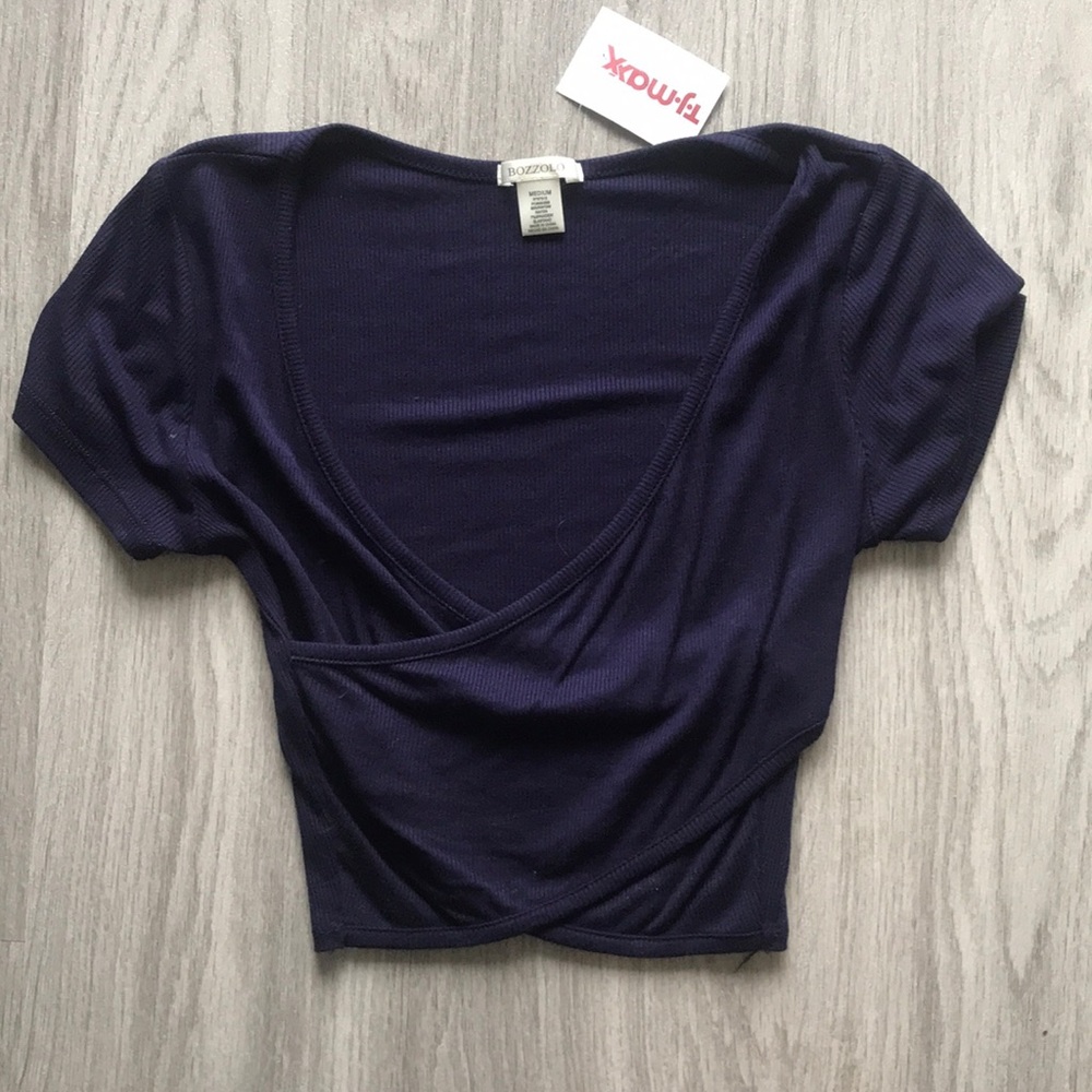 Navy blue crop cop